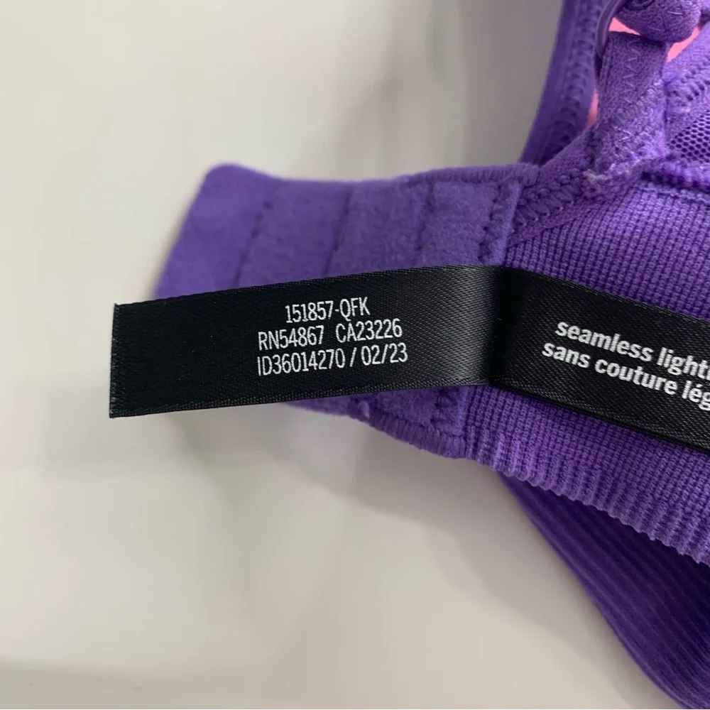 Victoria Secret PINK Seamless Impact Sports Bra Size Small Purple NWOT
